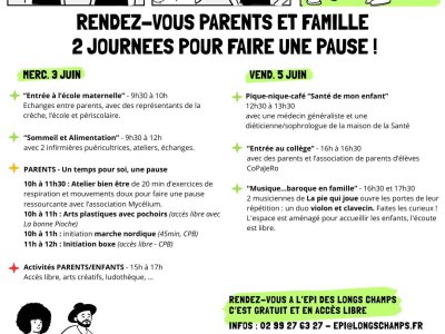 Parents, un temps pour soi &agrave; l'EPI des Longs Champs Rennes